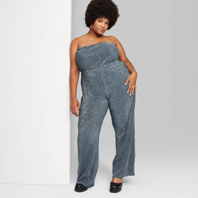 Women's Tube Sequin Mesh Jumpsuit - Wild Fable™