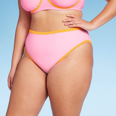 Women's Colorblock High Leg Cheeky Bikini Bottom - Wild Fable™