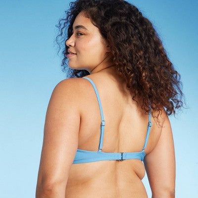  Women's V-Front Underwire Bikini Top - Wild Fable™ Bright Blue