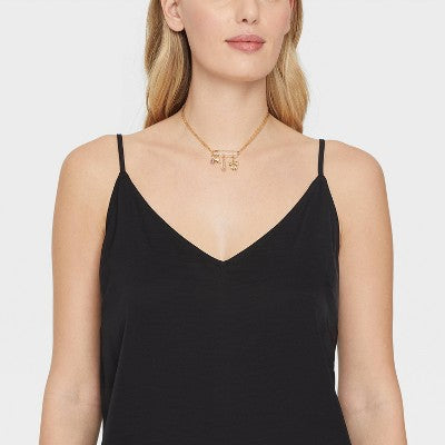  Pearl Pin With Heart And Bow Charm Necklace - Wild Fable™ Gold