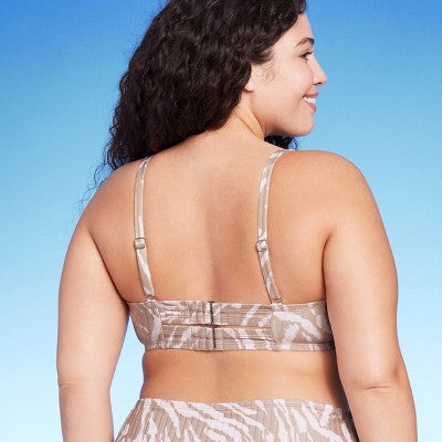  Women's Ribbed Underwire Bralette Bikini Top - Wild Fable™