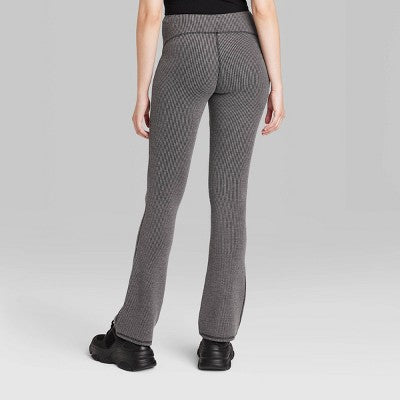  Women's Ribbed Flare Leggings - Wild Fable™