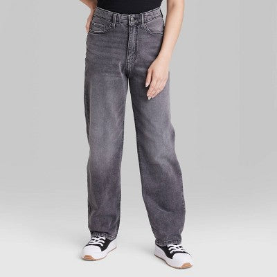  Women's High-Rise 90's Relaxed Straight Jeans - Wild Fable™ Black Wash