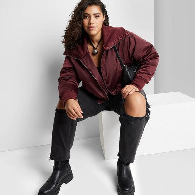  Women's Satin Bomber Jacket - Wild Fable™