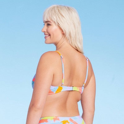  Women's Ribbed Square Neck Bralette Bikini Top - Wild Fable™