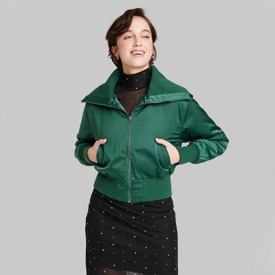  Women's Satin Bomber Jacket - Wild Fable™