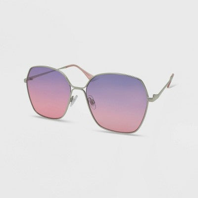  Women's Metal Square Oversized Sunglasses - Wild Fable™ Silver