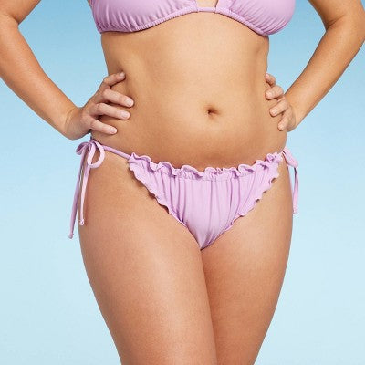  Women's Ruffle Side-Tie Adjustable Coverage Bikini Bottom - Wild Fable™