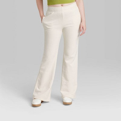  Women's High-Rise Wide Leg French Terry Sweatpants - Wild Fable™