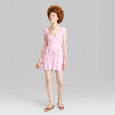  Women's Short Sleeve Knit Romper - Wild Fable™