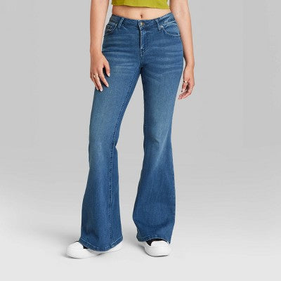  Women's High-Rise Flare Jeans - Wild Fable™ Dark Blue Wash