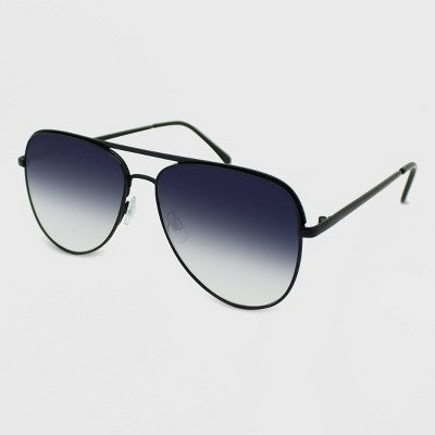  Women's Metal Aviator Round Sunglasses - Wild Fable™ Black