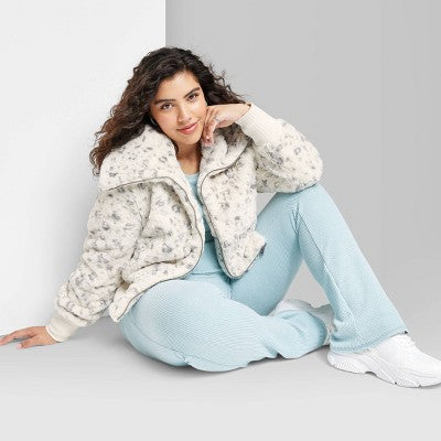  Women's Faux Fur Bomber Jacket - Wild Fable™