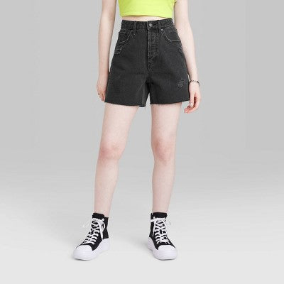  Women's High-Rise Cutoff Midi Jean Shorts - Wild Fable™