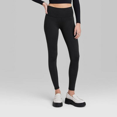  Women's High-Waisted Slim Fit Skinny Synthetic Leggings - Wild Fable™