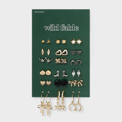  Western Earring Set 18pc - Wild Fable™ Gold/Silver