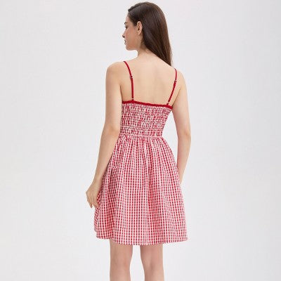  Women's Smocked Bodice Mini Cami Dress - Wild Fable™ Red Gingham