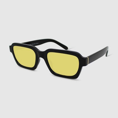  Women's Plastic Rectangle Sunglasses - Wild Fable™ Black