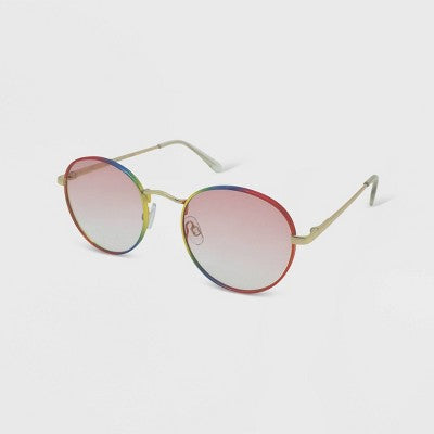  Women's Milky Plastic Round Blue Light Filtering Glasses - Wild Fable™ Pink
