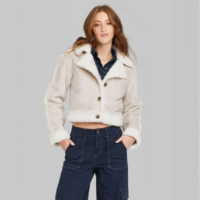  Women's Faux Shearling Jacket - Wild Fable™