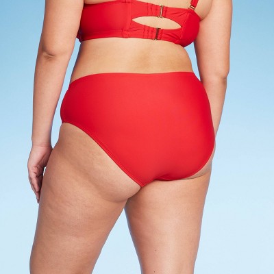  Women's Medium Coverage Bikini Bottom - Wild Fable™ Red