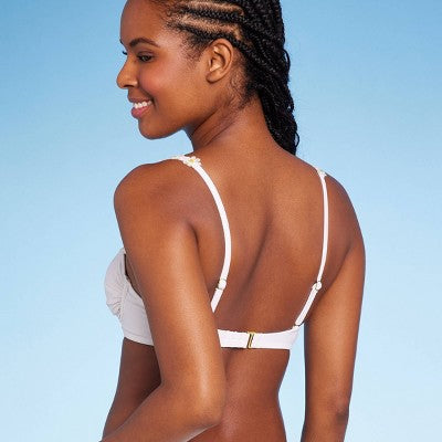  Women's Embroidered Daisy Strap Underwire Bikini Top - Wild Fable™
