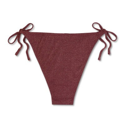  Women's Side-Tie High Leg Extra Cheeky Bikini Bottom - Wild Fable™ Brown
