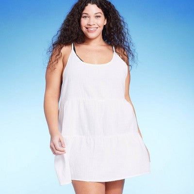  Women's Tiered Cover Up Mini Dress - Wild Fable™