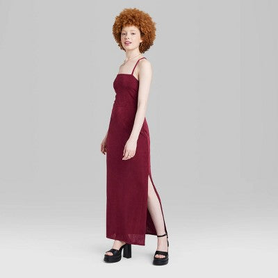  Women's Lace-Up Back Maxi Bodycon Dress - Wild Fable™