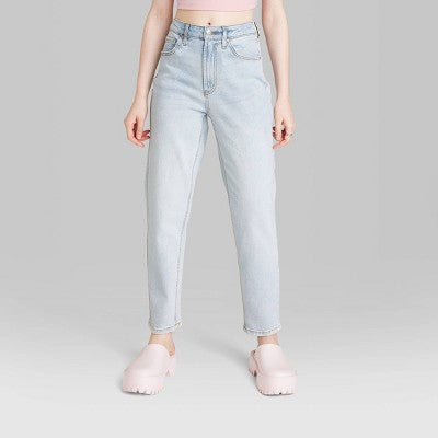  Women's Super-High Rise Tapered Jeans - Wild Fable™ Light Wash