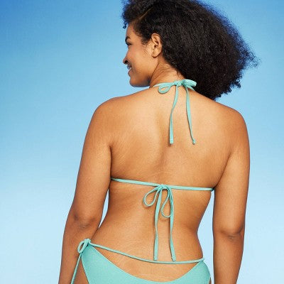  Women's Beaded Strap Triangle Bikini Top - Wild Fable™