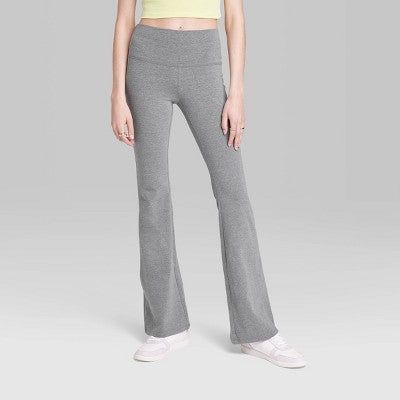  Women's High-Waisted Flare Leggings - Wild Fable™ Heather Gray