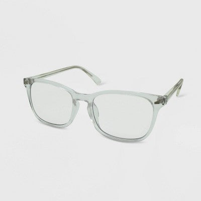  Women's Crystal Rectangle Blue Light Filtering Glasses - Wild Fable™ Clear
