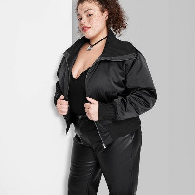  Women's Satin Bomber Jacket - Wild Fable™