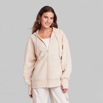 Women's Oversized Zip-Up Hoodie - Wild Fable™