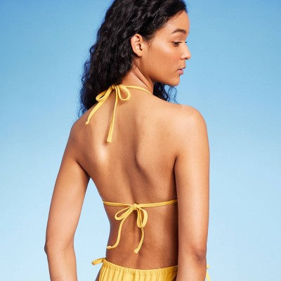  Women's Sequin Detail Triangle Bikini Top - Wild Fable™ Yellow