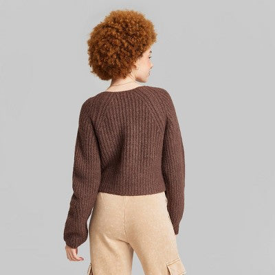  Women's Chunky Knit Wrap Sweater - Wild Fable™
