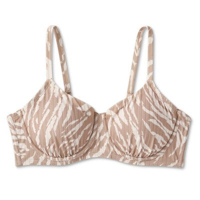  Women's Ribbed Underwire Bralette Bikini Top - Wild Fable™