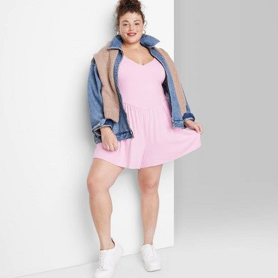  Women's Short Sleeve Knit Romper - Wild Fable™