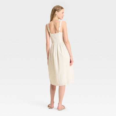  Women's Milkmaid Midi A-Line Dress - Wild Fable™