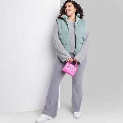  Women's Matte Cropped Puffer Vest - Wild Fable™
