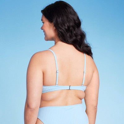  Women's Ribbed Underwire Bralette Bikini Top - Wild Fable™