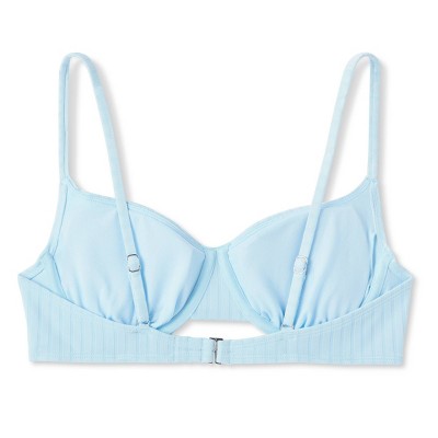  Women's Ribbed Underwire Bralette Bikini Top - Wild Fable™