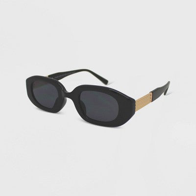  Women's Solid Plastic Oval Sunglasses - Wild Fable™ Black