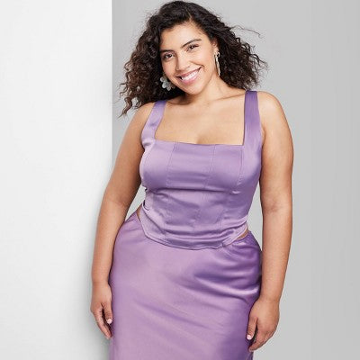  Women's Satin Corset Tank Top - Wild Fable™
