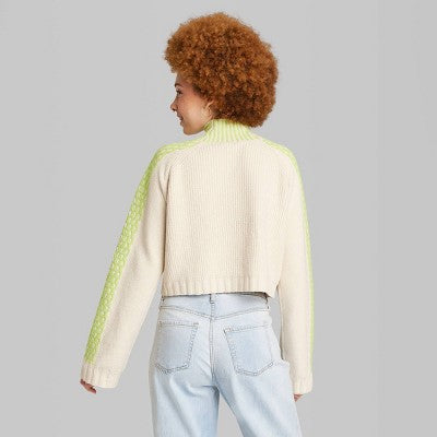  Women's Mock Turtleneck Boxy Pullover Sweater - Wild Fable™