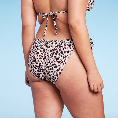  Women's Side-Tie Adjustable Coverage High Leg Bikini Bottom - Wild Fable™