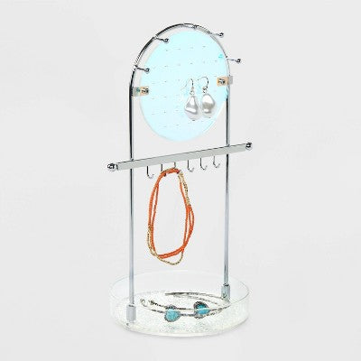  Textured Acrylic Jewelry Organizer - Wild Fable™ Iridescent: Metal & Acrylic Stand, 10" Height, 6" Width, 0.5 Lbs