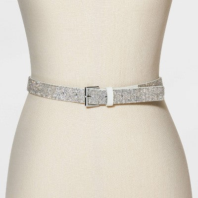  Women's Rhinestone Belt - Wild Fable™ White