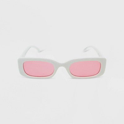  Women's Solid Plastic Rectangle Sunglasses - Wild Fable™